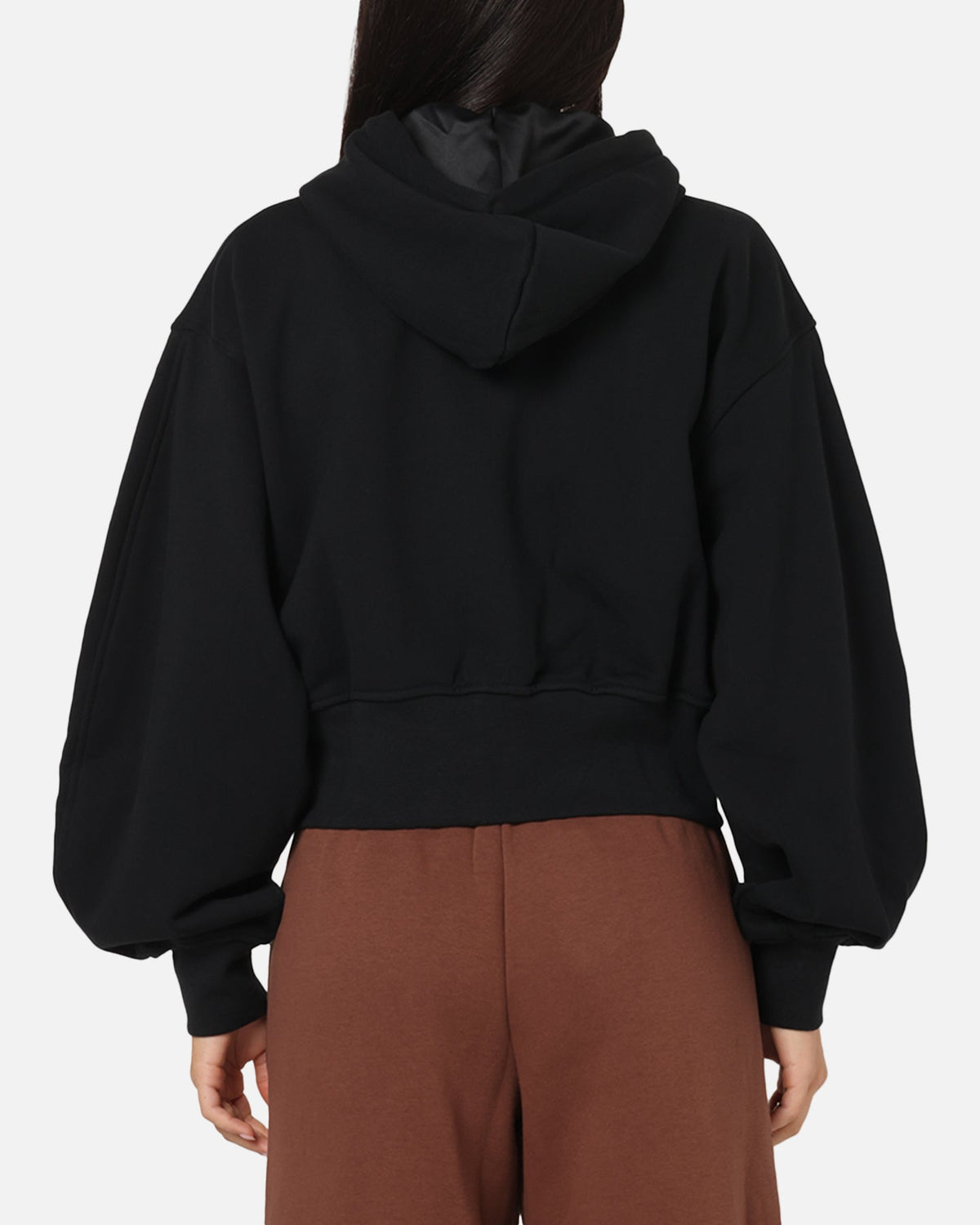 HOT Products Jordan Women's Flight Fleece Satin-Lined Hoodie Black/Dark Smoke