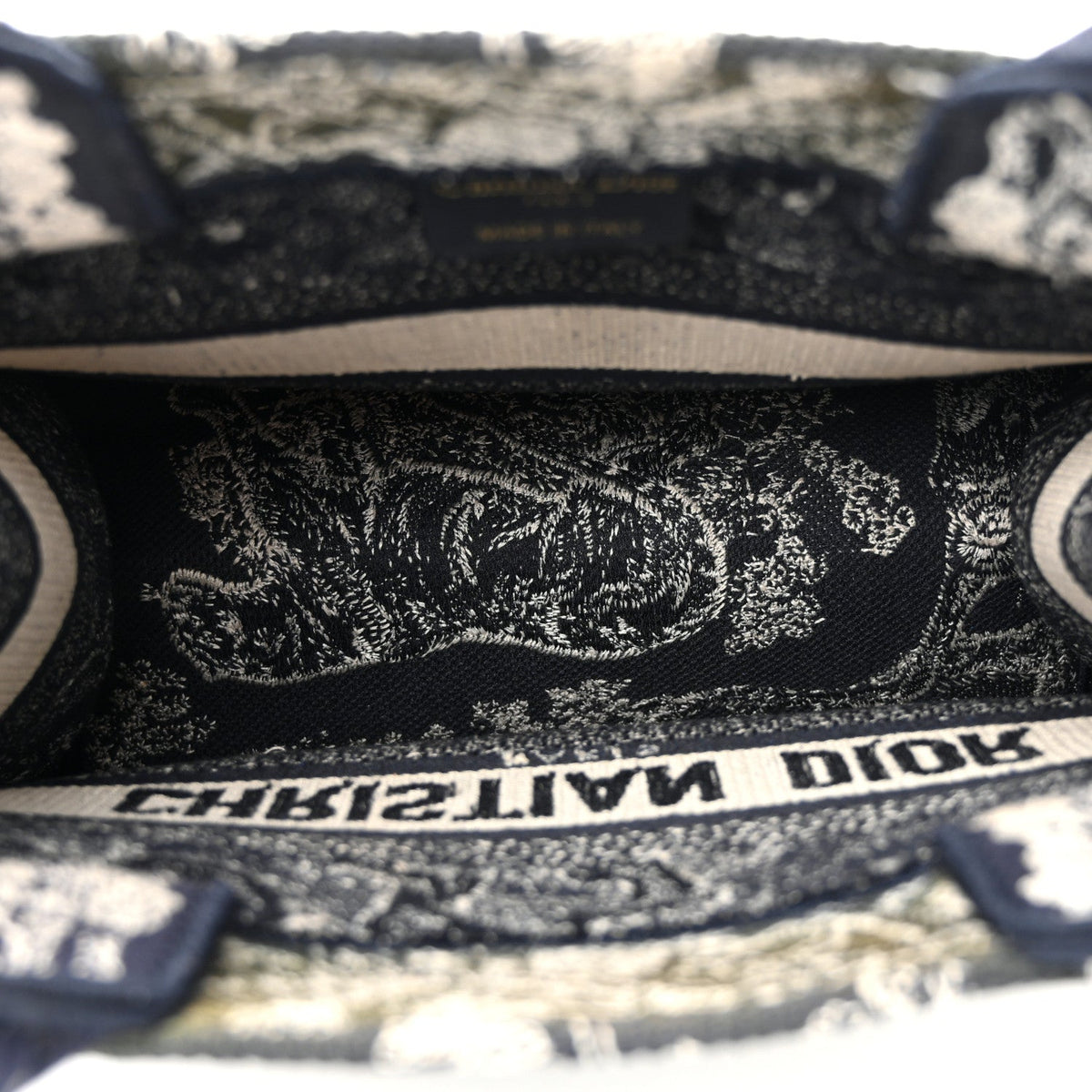Canvas Embroidered Small Dioriviera Toile De Jouy Book Tote Blue