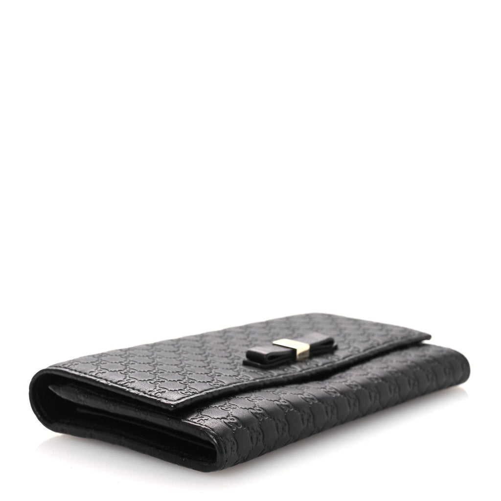Microguccissima Bow Continental Wallet Black