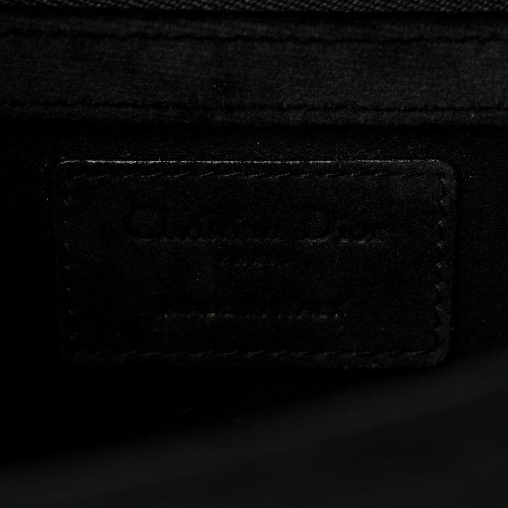 Velvet Small Diorama Flap Bag Black