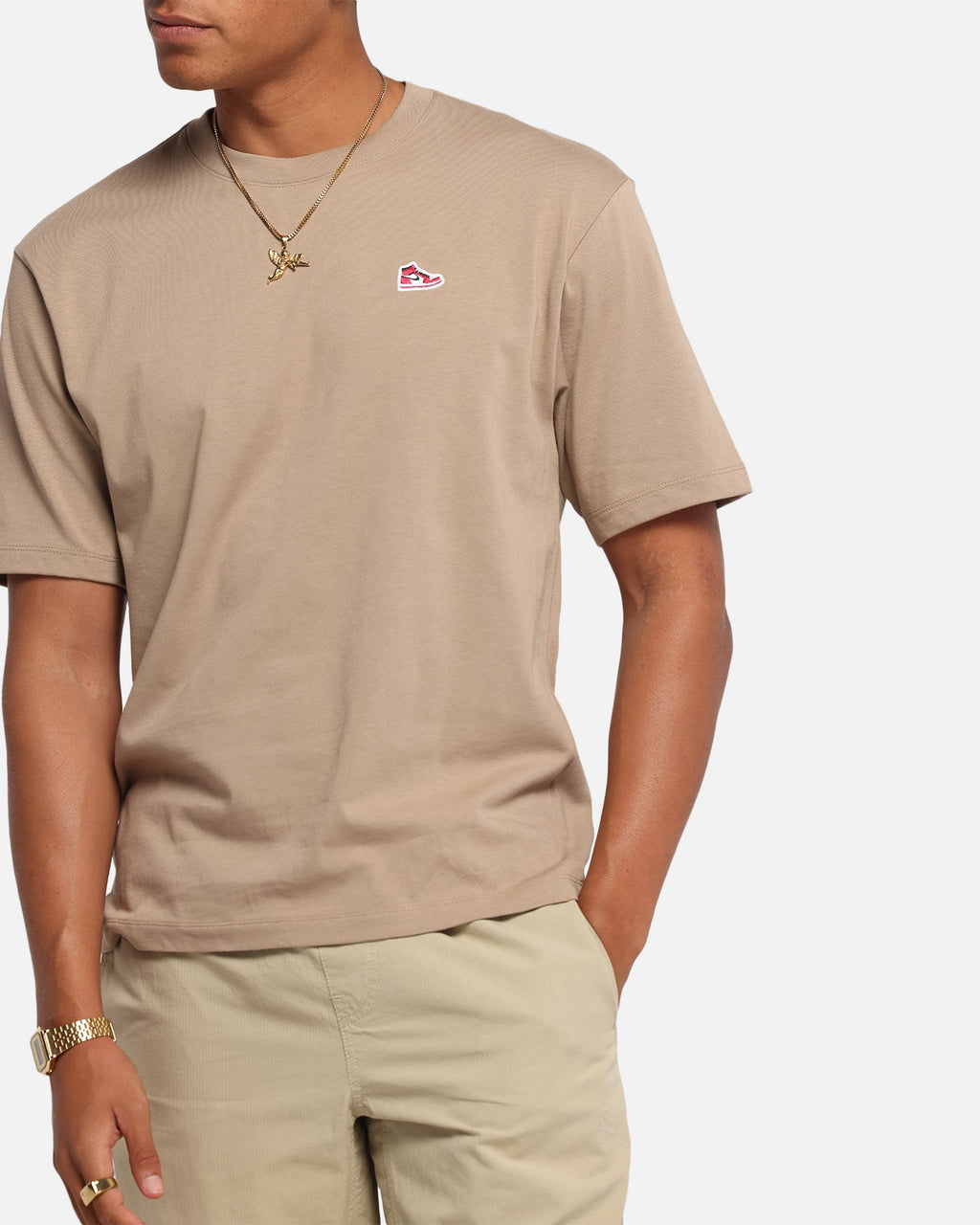 HOT Products Jordan Brand Sneaker Patch Crewneck T-Shirt Desert Camo/Black