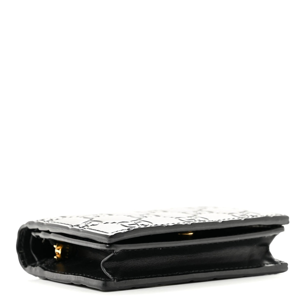 Guccissima Card Case Wallet Black