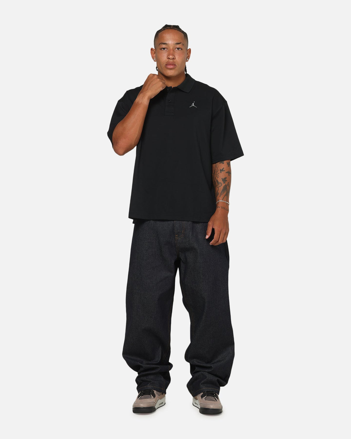 HOT Products Jordan Jumpman Brooklyn Polo Top Black/Iron Grey
