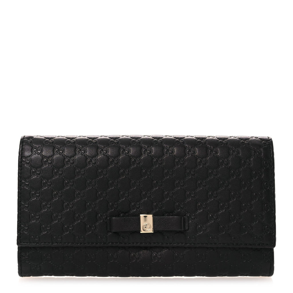 Microguccissima Bow Continental Wallet Black