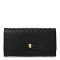 Microguccissima Bow Continental Wallet Black
