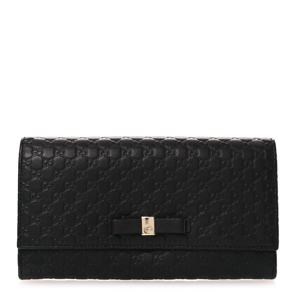 Microguccissima Bow Continental Wallet Black