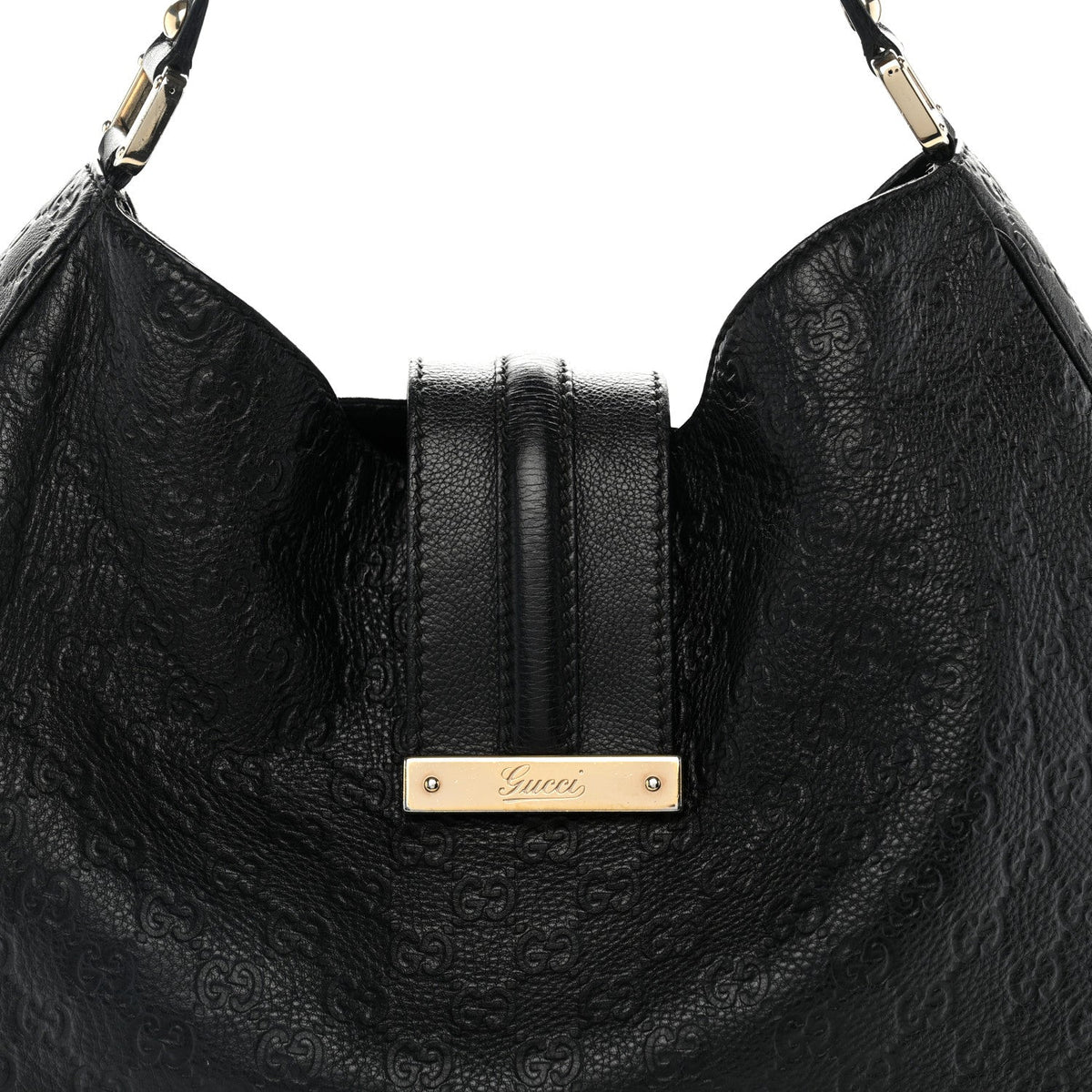 Guccissima Large New Ladies Web Hobo Black