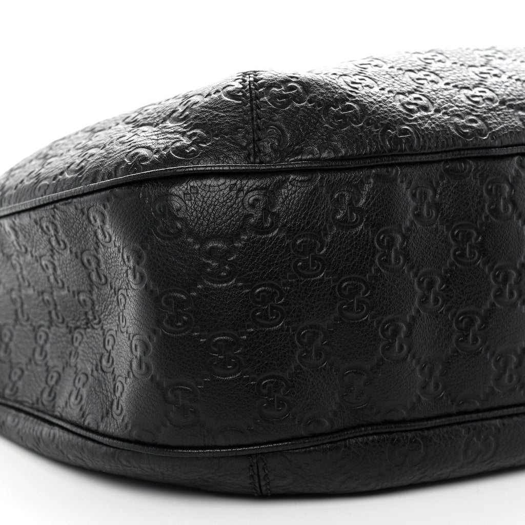 Guccissima Large New Ladies Web Hobo Black