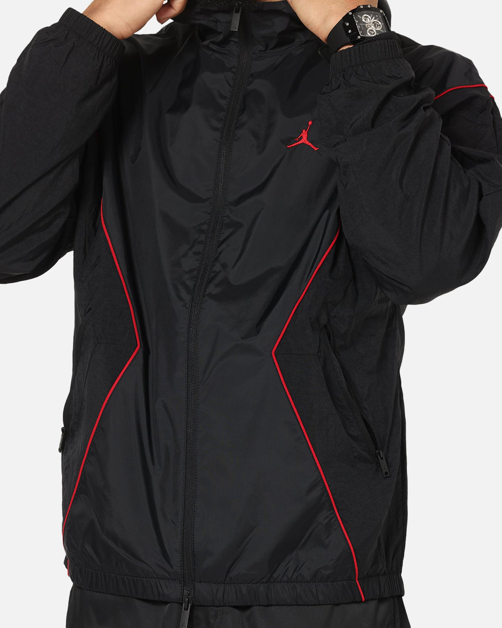 HOT Products Jordan Brooklyn Draft Jacket Black/Black/Red