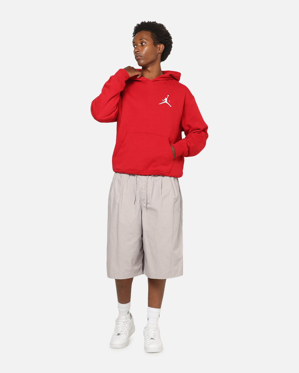 HOT Products Jordan Jumpman Fleece Pullover Hoodie Gym Red/White