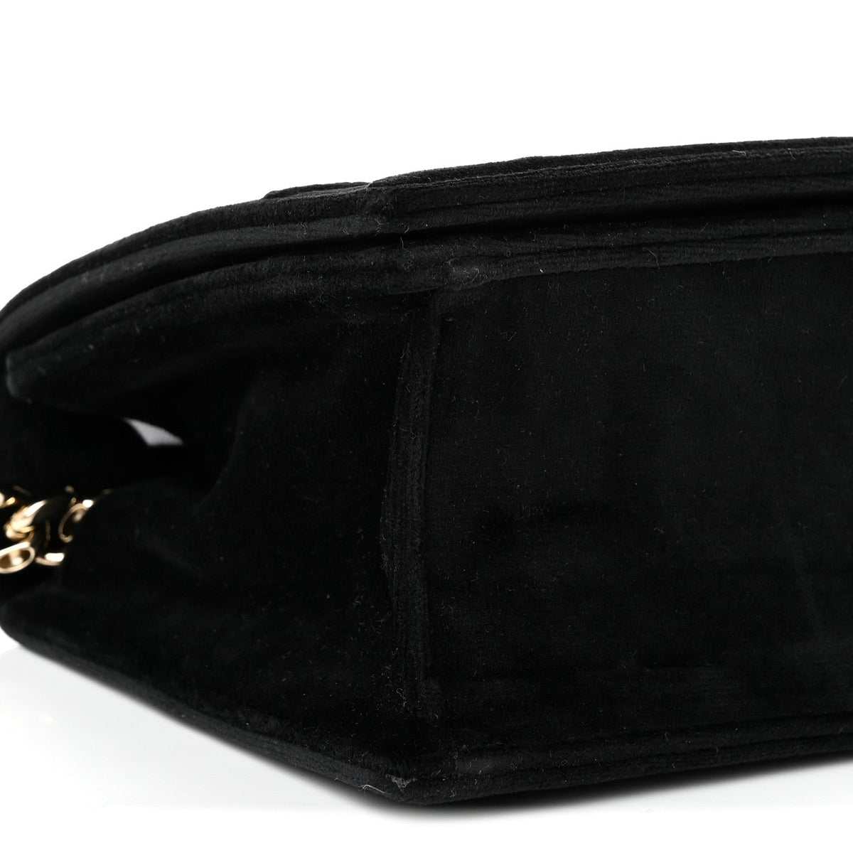 Velvet Small Diorama Flap Bag Black