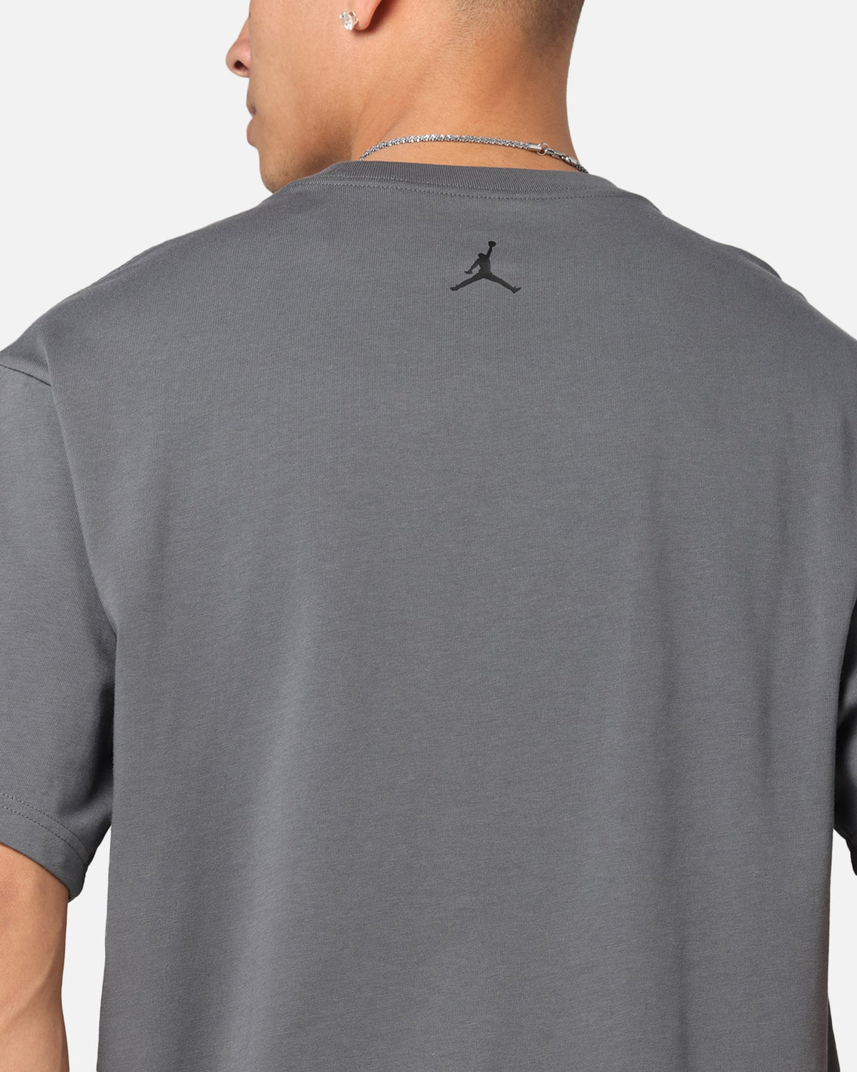 HOT Products Jordan Brand Sneaker Patch Crewneck T-Shirt Black/Grey