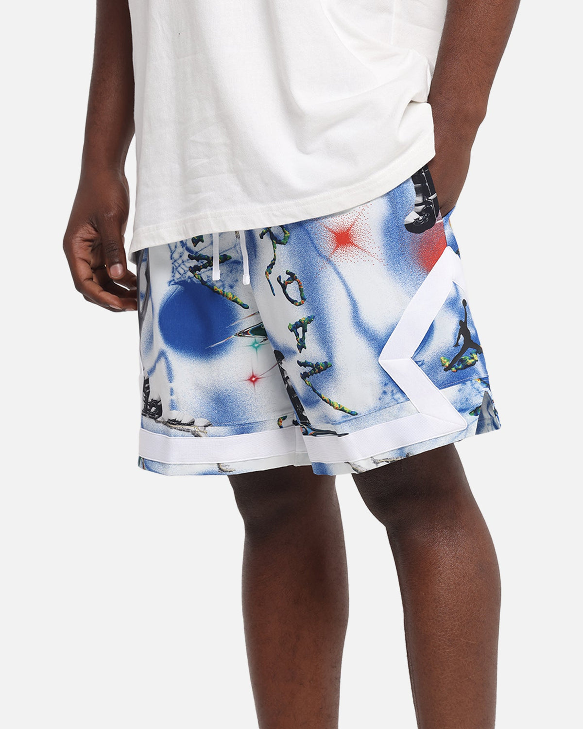 HOT Products Jordan Jumpman Dri-FIT Sport Diamond Shorts White/Black