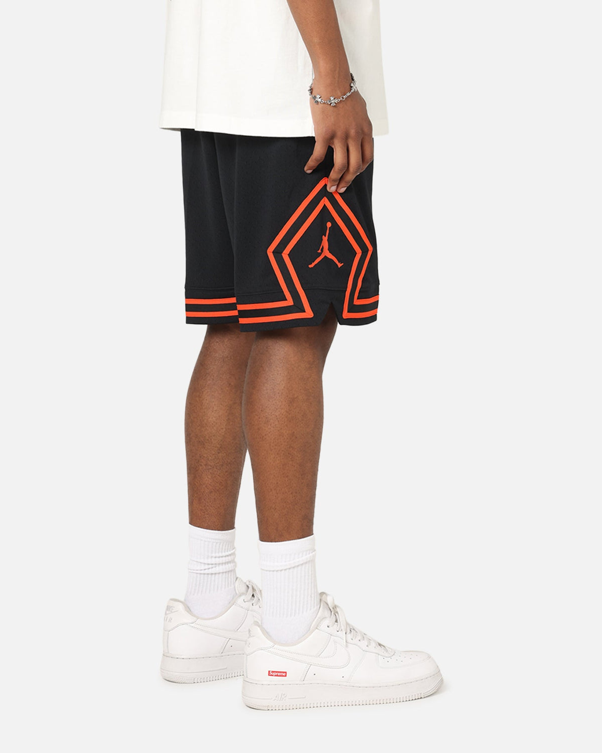HOT Products Jordan Dri-FIT Mesh Diamond Shorts Black/Orange
