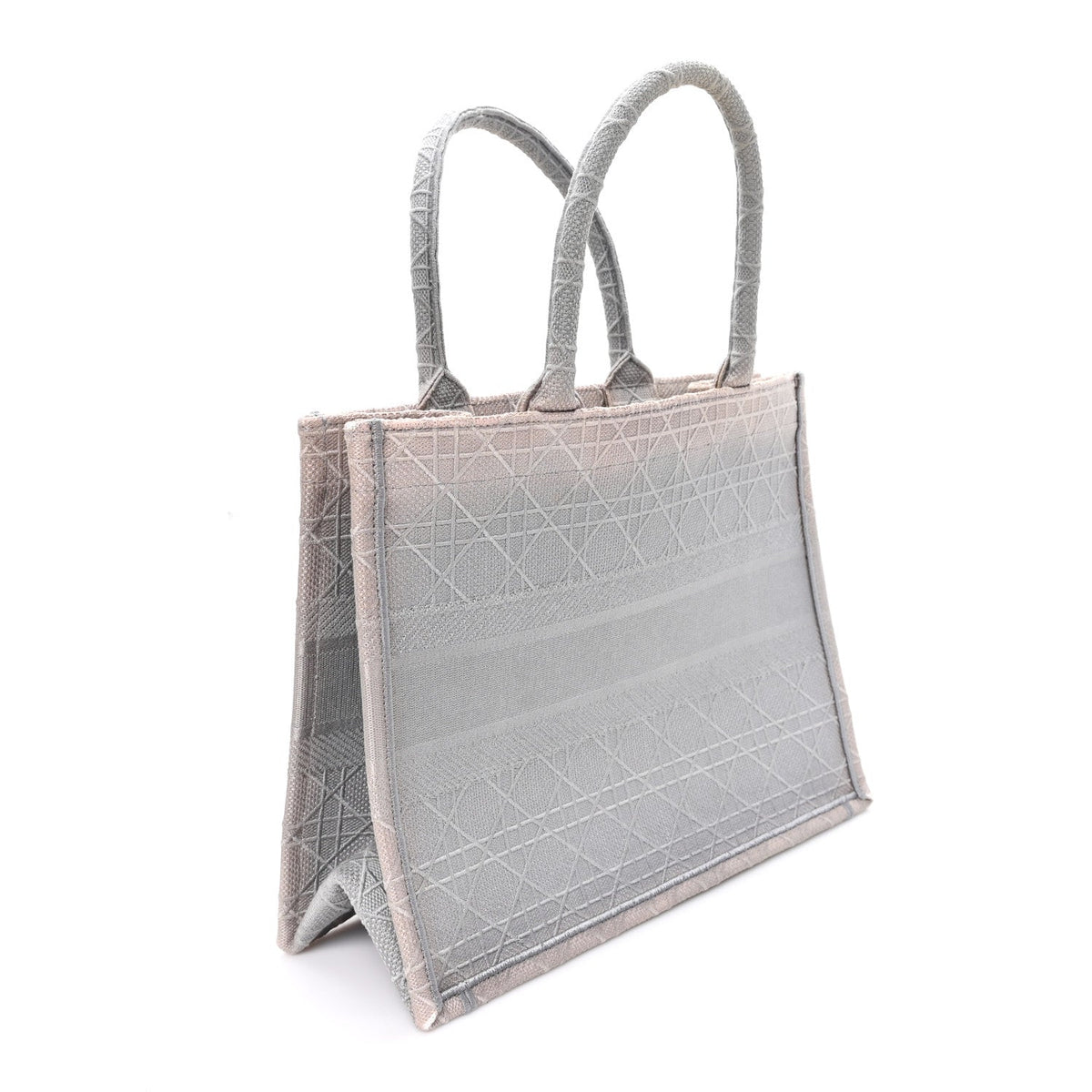 Canvas Embroidered Cannage Medium Book Tote Stone