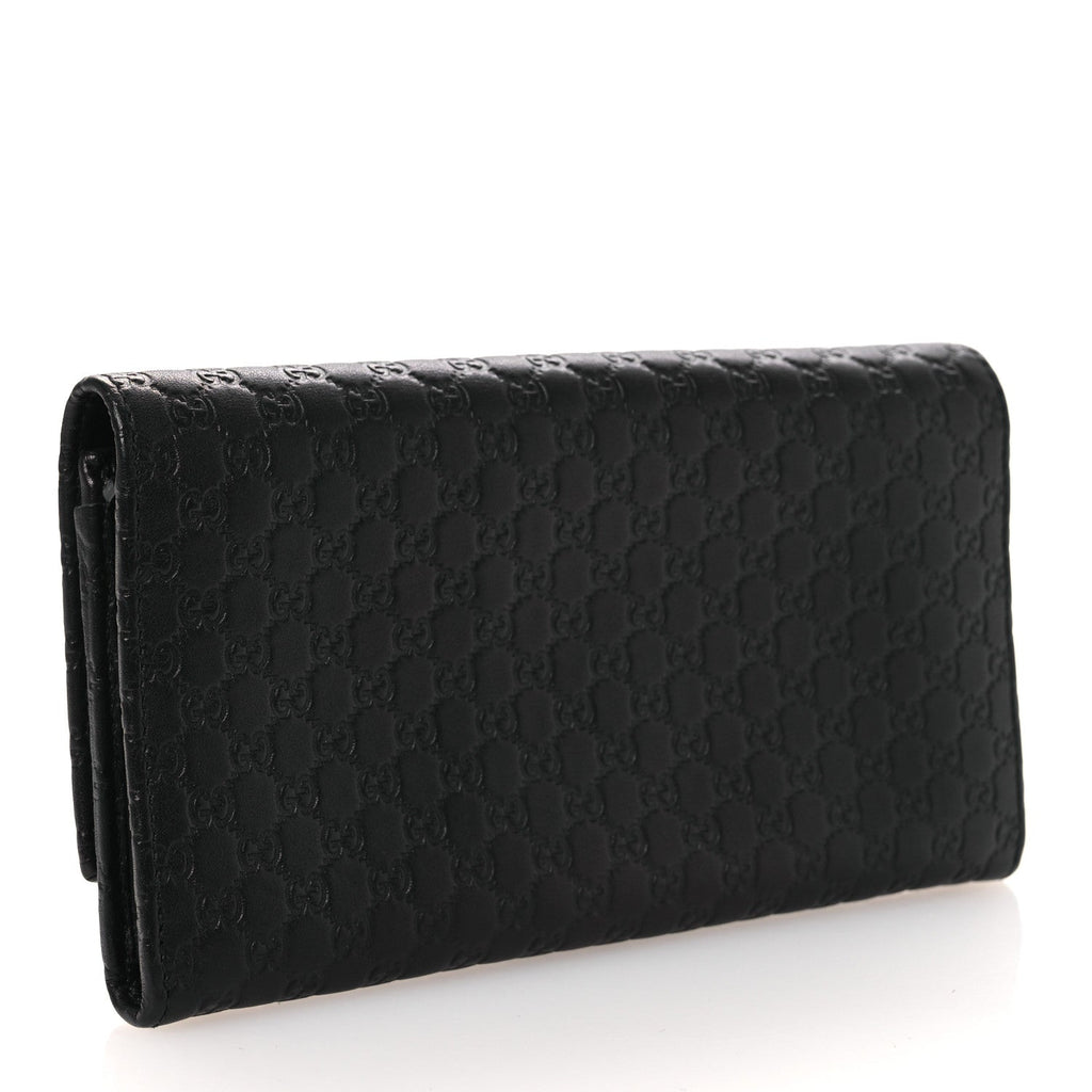 Microguccissima Bow Continental Wallet Black