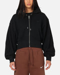 HOT Products Jordan Women's Flight Fleece Satin-Lined Hoodie Black/Dark Smoke
