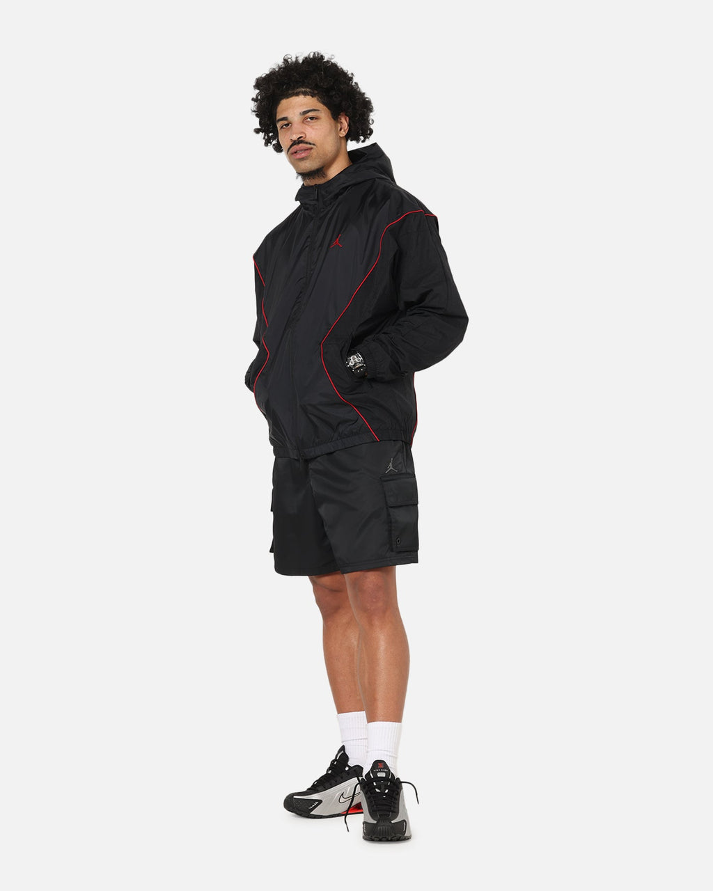 HOT Products Jordan Brooklyn Draft Jacket Black/Black/Red