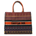 Canvas Embroidered Large Mexican Crafts Book Tote Orange Multicolor