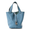 Taurillon Clemence Picotin Lock 18 PM Blue Jean