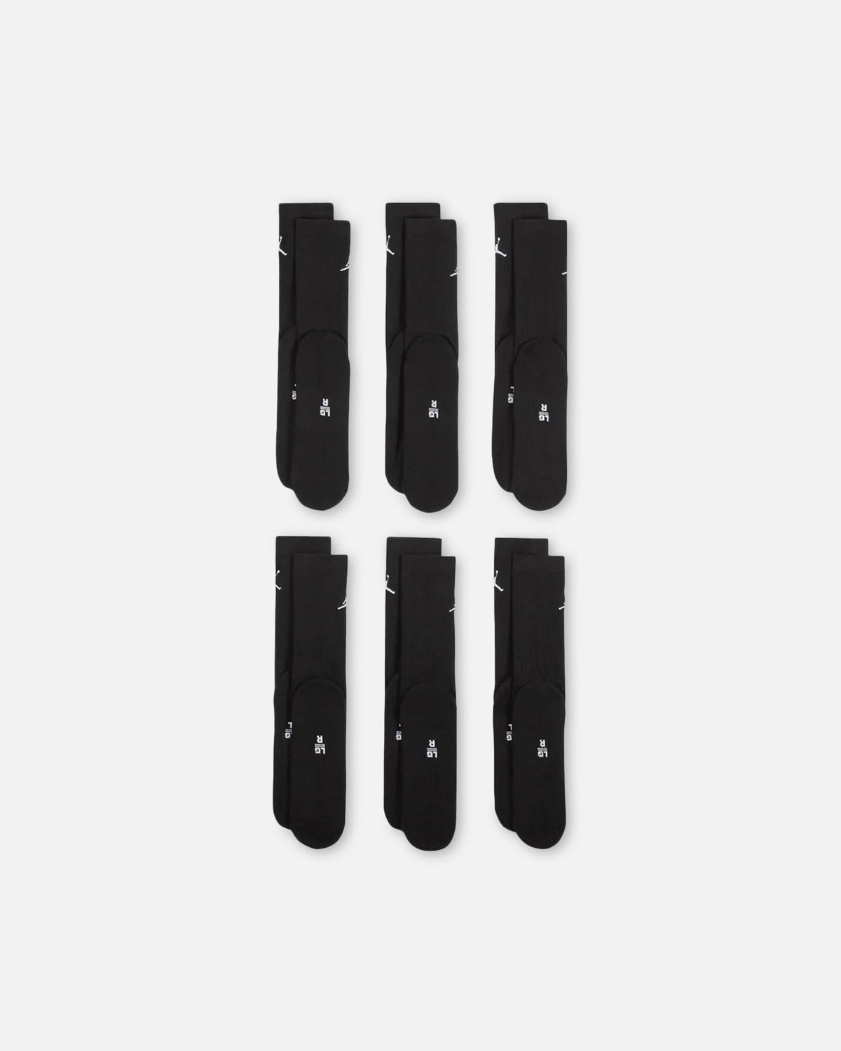HOT Products Jordan Everyday Cushioned Crew Socks 6 Pack Black/White