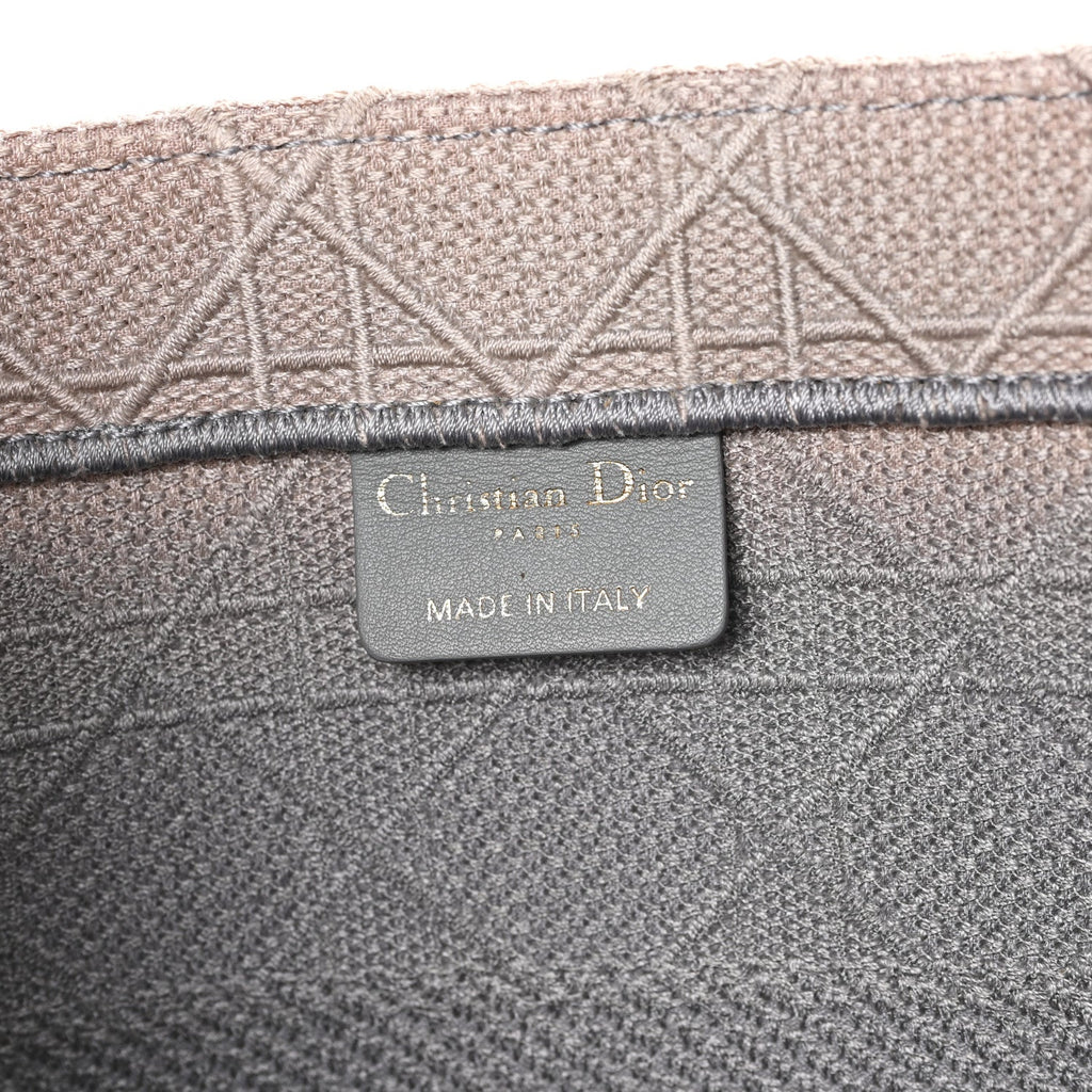 Canvas Embroidered Cannage Medium Book Tote Stone
