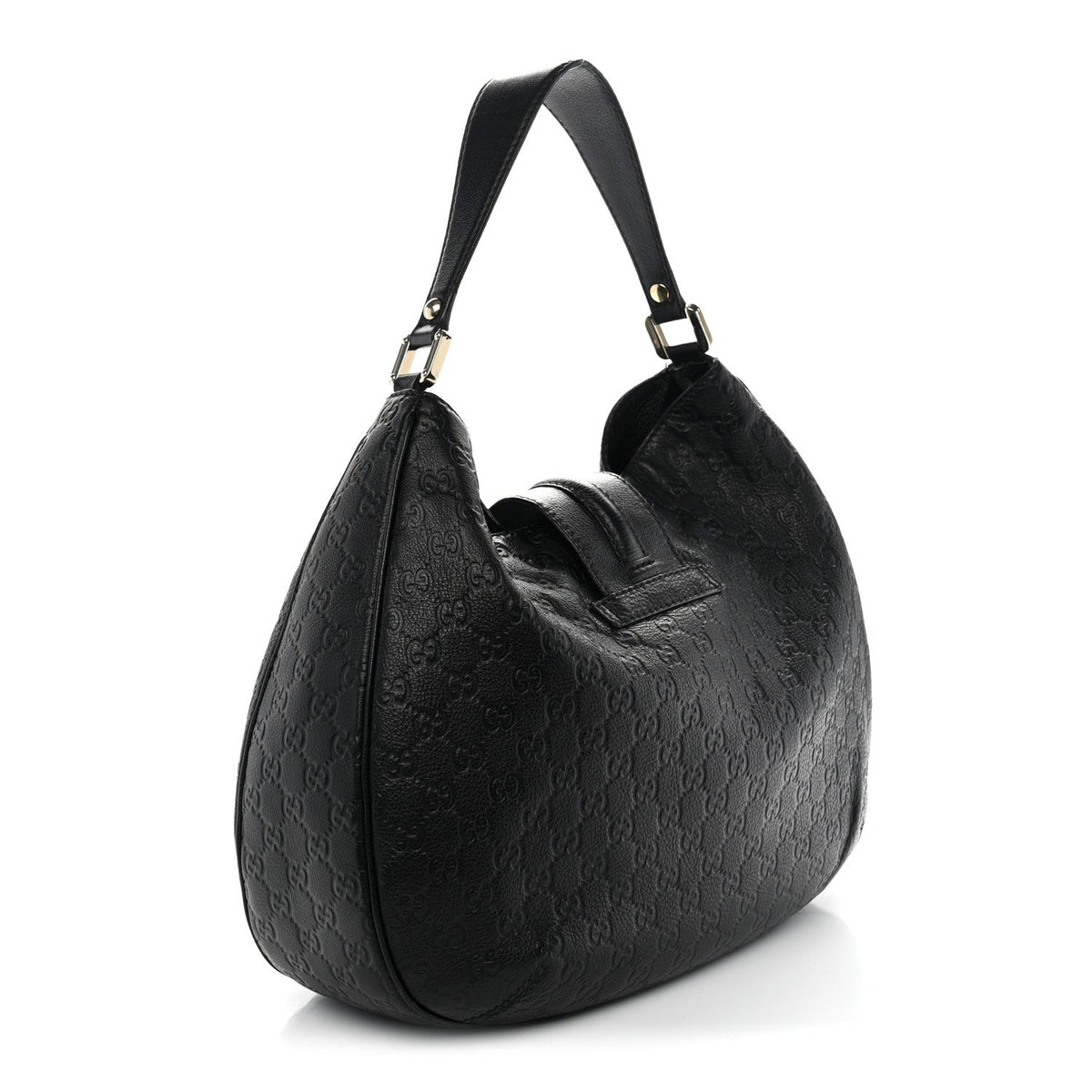 Guccissima Large New Ladies Web Hobo Black
