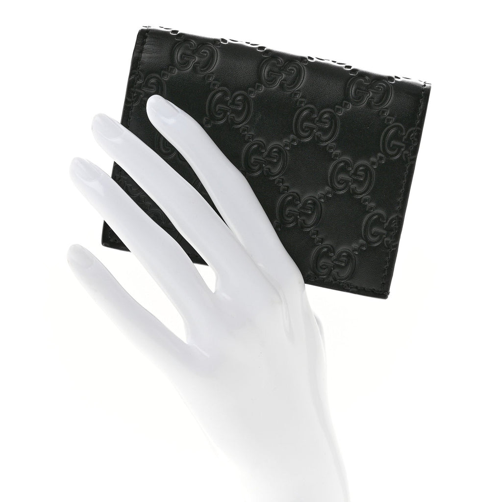 Guccissima Card Case Wallet Black