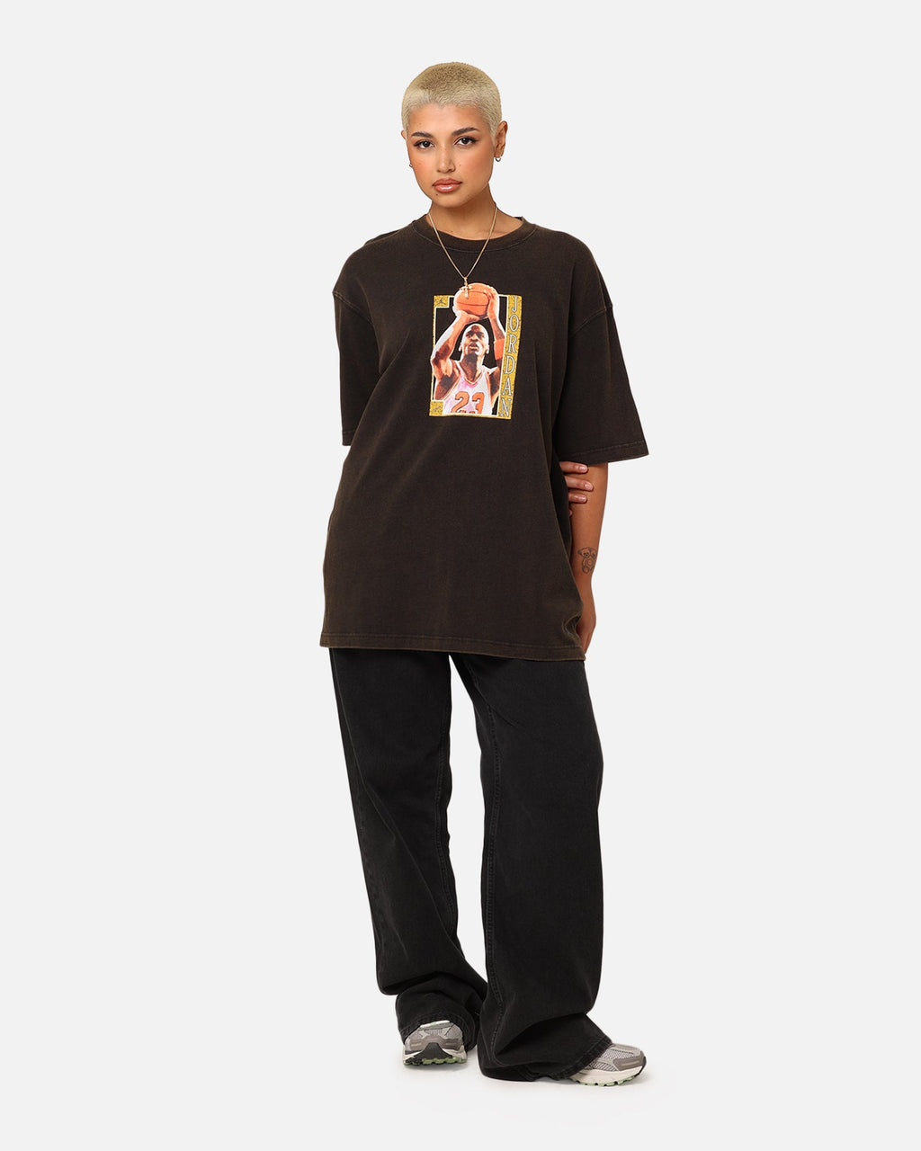 HOT Products Jordan Women's Oversized Graphic T-Shirt Black/Iron Grey