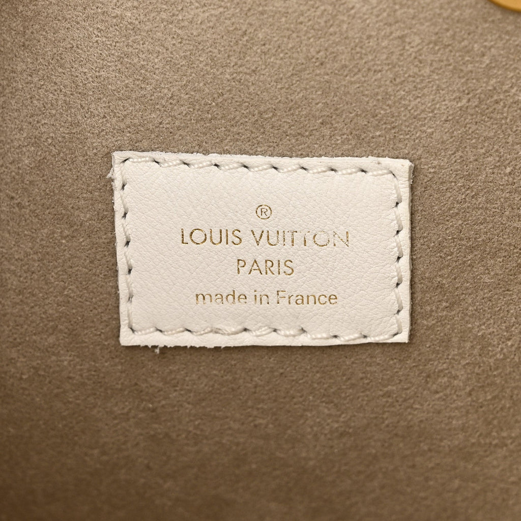 Calfskin Monogram Cutout Petit Noe White