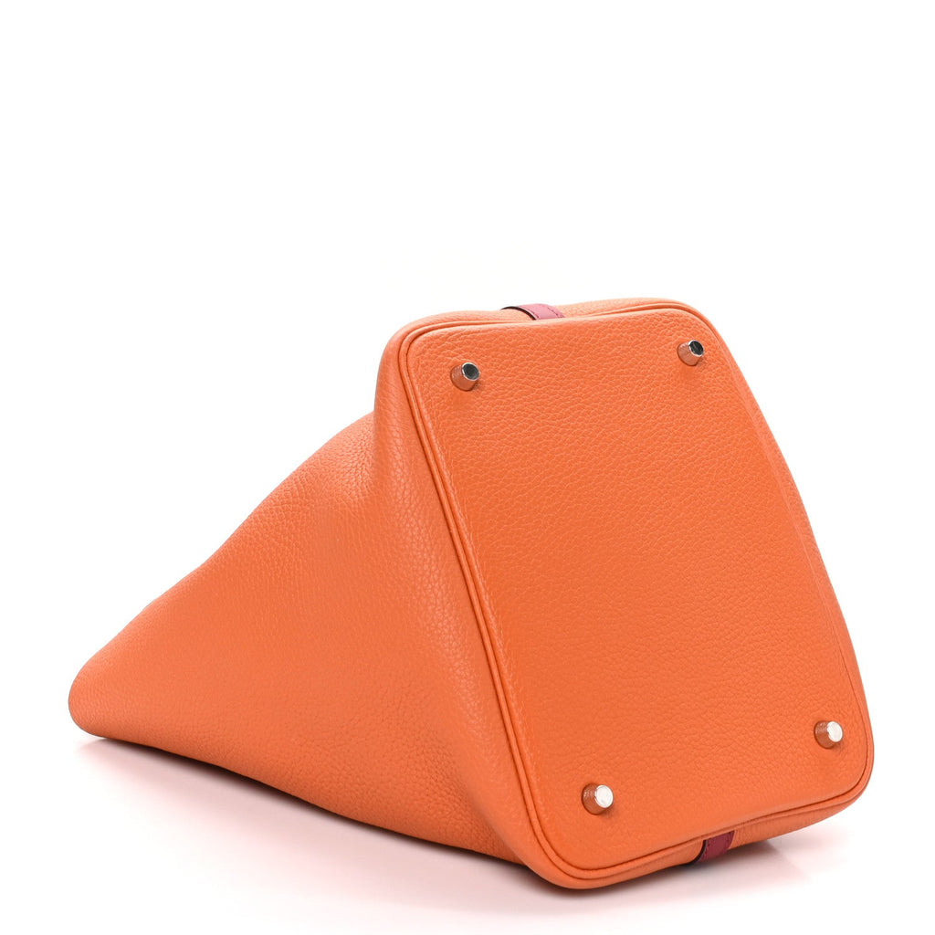 Taurillon Clemence Swift Eclat Picotin Lock 22 MM Orange Rouge Grenat