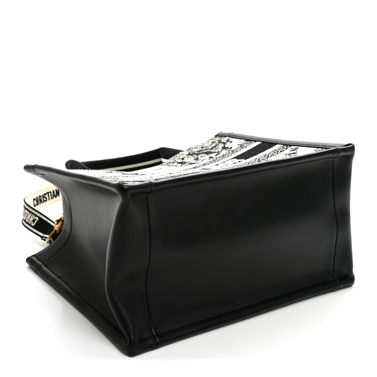 Calfskin Zodiac Toile De Jouy Small Book Tote With Strap Latte