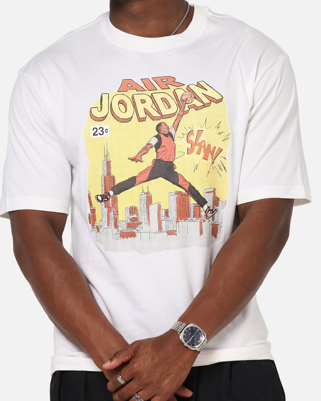HOT Products Jordan Jumpman Comic Crewneck T-Shirt White/Black