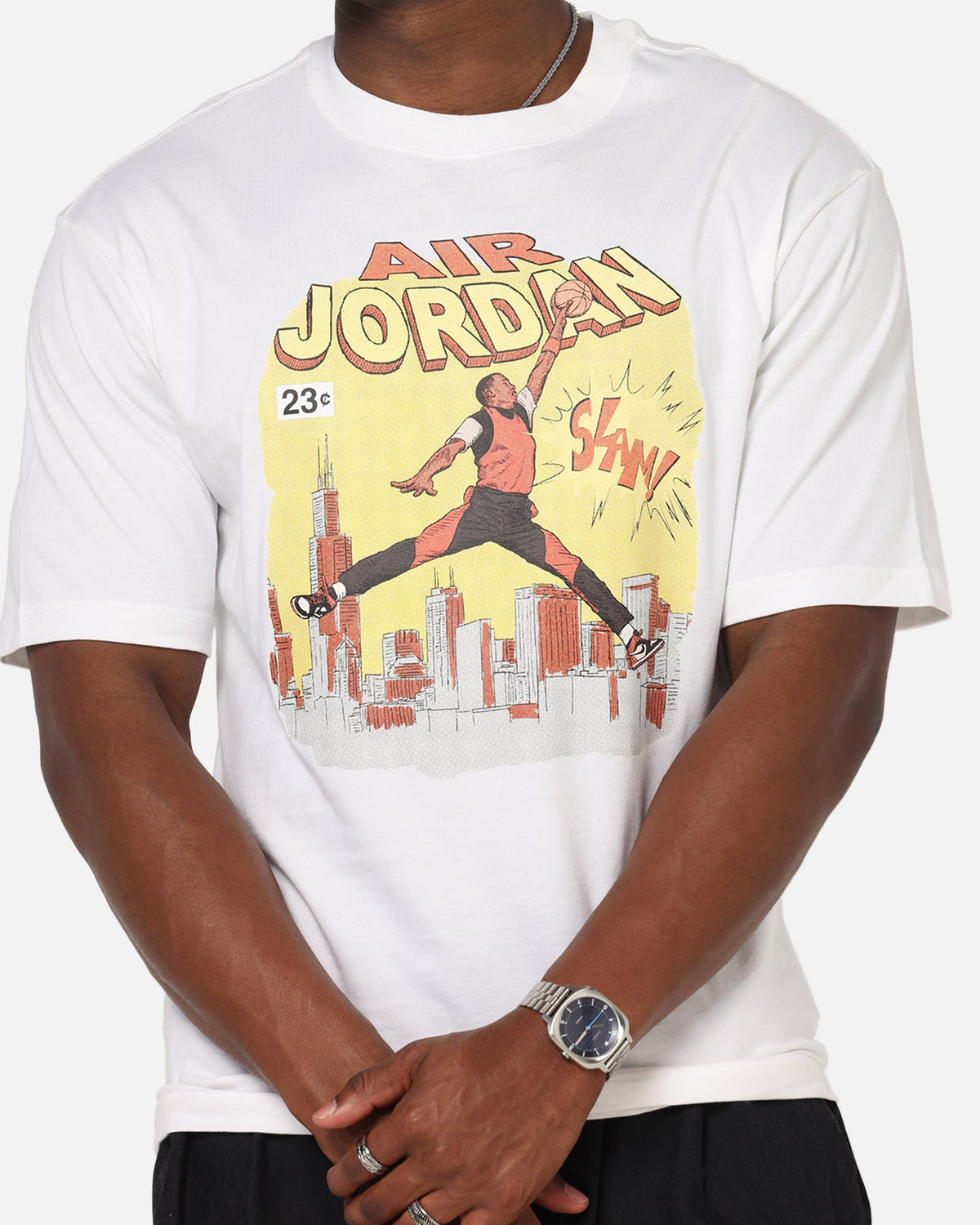 HOT Products Jordan Jumpman Comic Crewneck T-Shirt White/Black