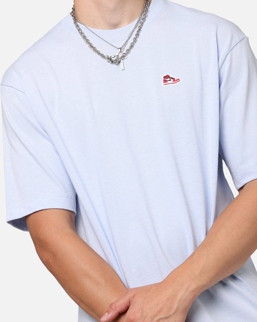 HOT Products Jordan Brand Sneaker Patch Crew T-Shirt Blue/Black