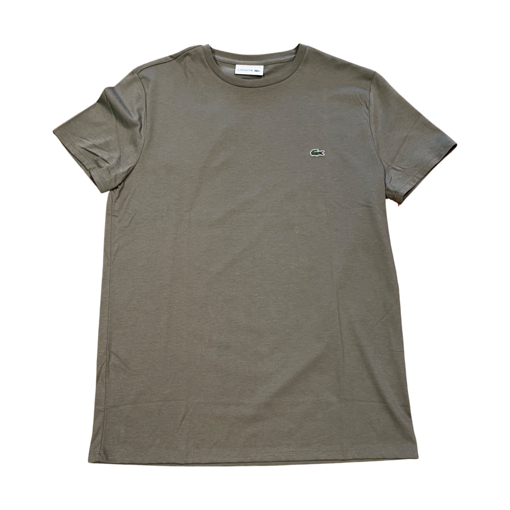 New Arrival LACOSTE Regular fit CREW NECK T-SHIRT Men -Khaki green