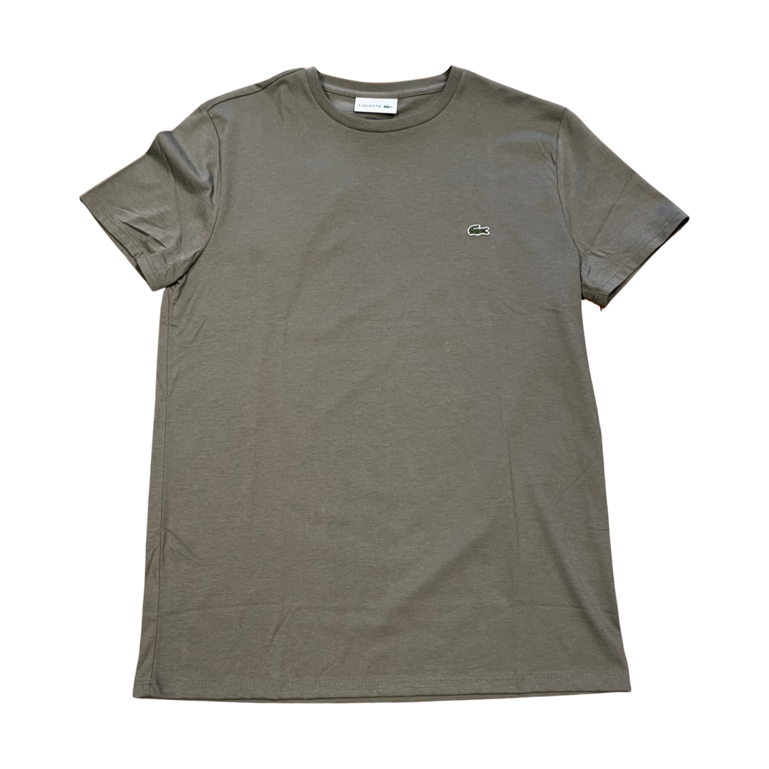 New Arrival LACOSTE Regular fit CREW NECK T-SHIRT Men -Khaki green