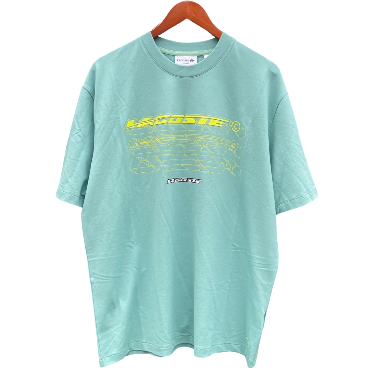 New Arrival LACOSTE LOOSE FIT ORGANIC COTTON  PIQUE CREW NECK T-SHIRT Men-GREEN -3A4