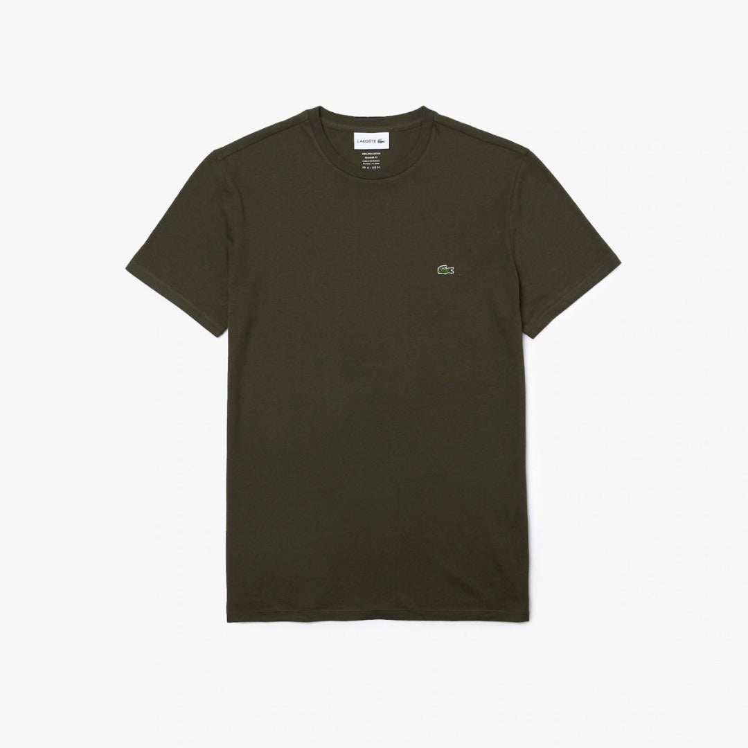 New Arrival LACOSTE Regular fit CREW NECK T-SHIRT Men -Khaki green