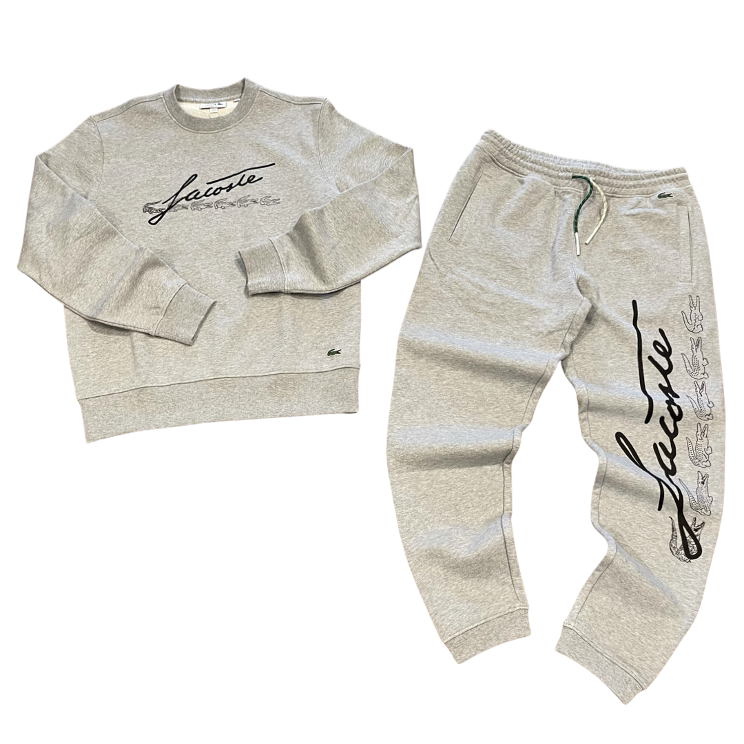 New Arrival LACOSTE CREW NECK SWEATSUIT Men -  GREY CHINE-4JV