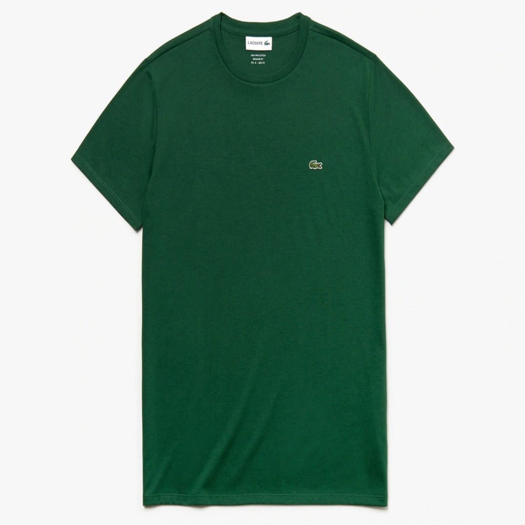 New Arrival LACOSTE LETTERED BANDS Regular fit CREW NECK T-SHIRT Men - GREEN-132