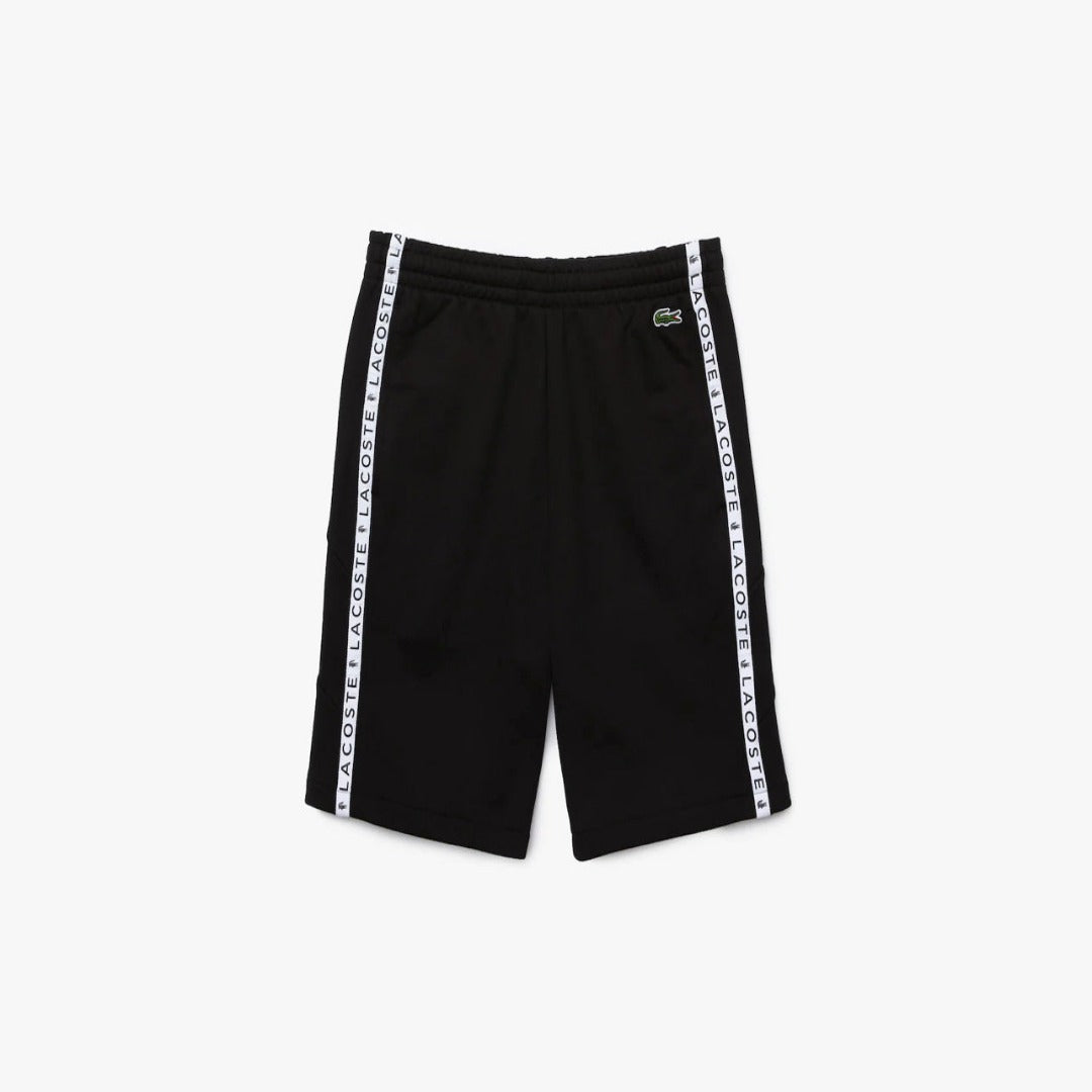 New Arrival Lacoste LETTERED BANDS FLEECE BERMUDA Short Men - BLACK