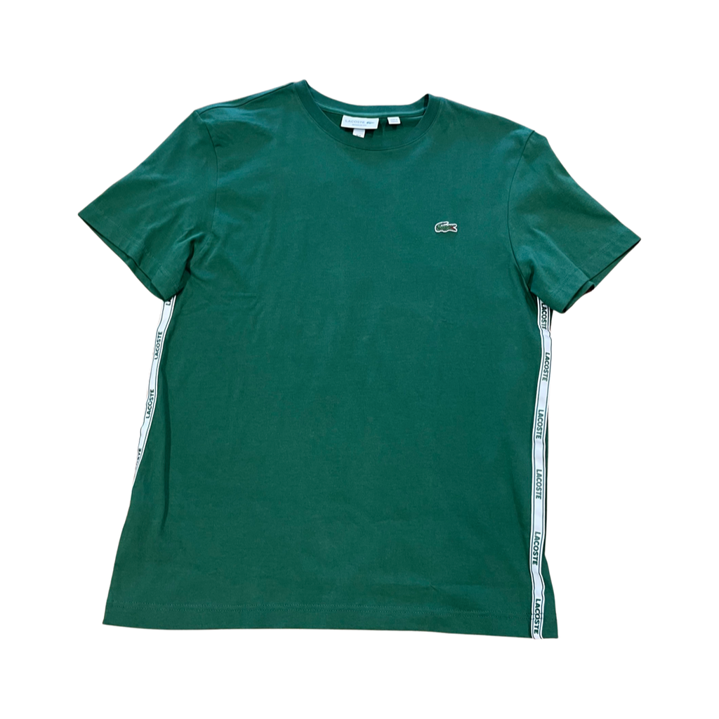 New Arrival LACOSTE LETTERED BANDS Regular fit CREW NECK T-SHIRT Men - GREEN-132