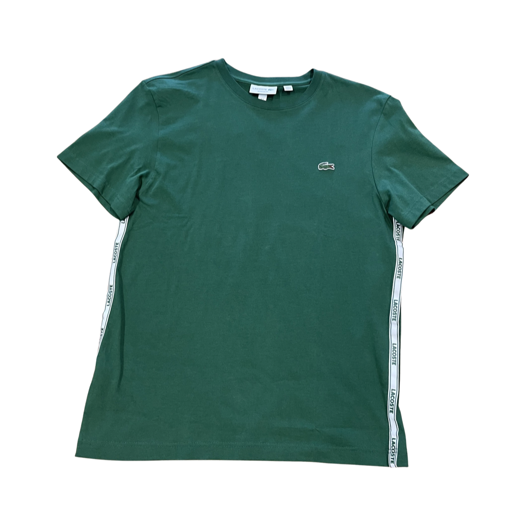 New Arrival LACOSTE LETTERED BANDS Regular fit CREW NECK T-SHIRT Men - GREEN-132