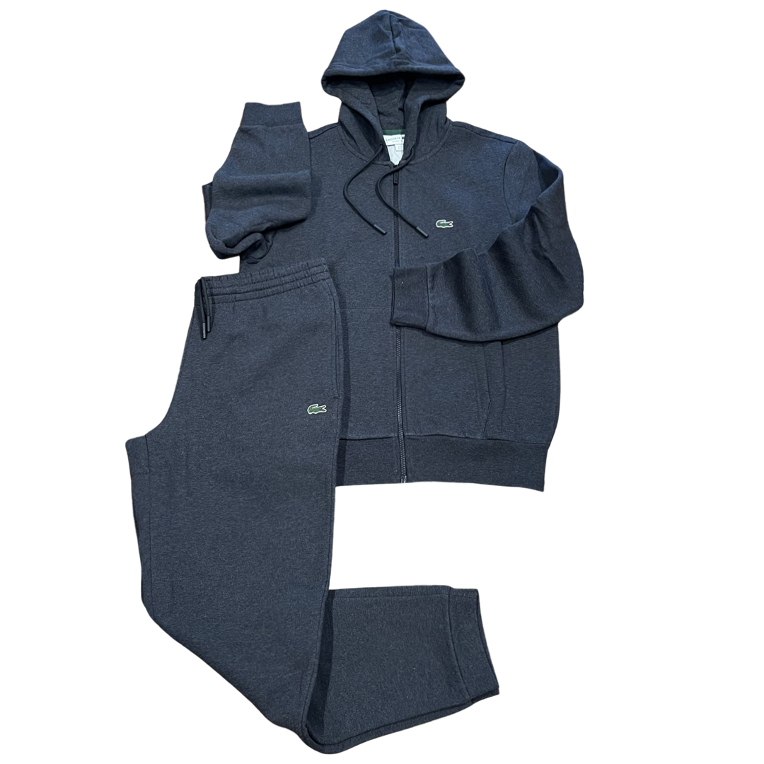 New Arrival LACOSTE FUll ZIP HOODED CLASSIC SWEATSUIT Men - Dark grey