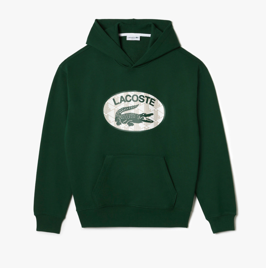 New Arrival LACOSTE LOOSE-FIT OVERSIZED LOGO HOODED FLEECE SWEATSHIRT -Men-  Green