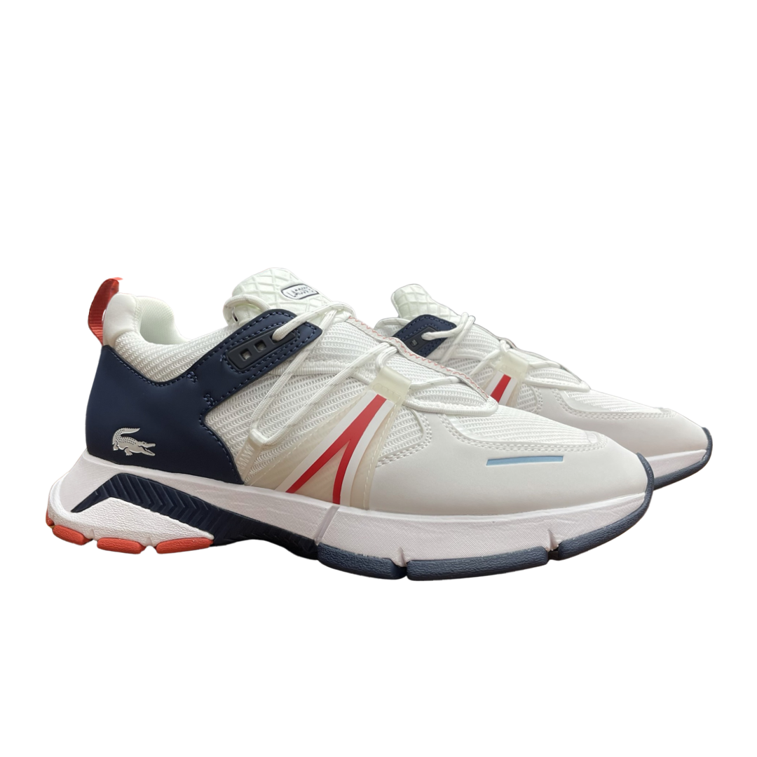New Arrival LACOSTE TEXTILE L003 0722  SMA  - MENS / WHITE N/NAVY /RED