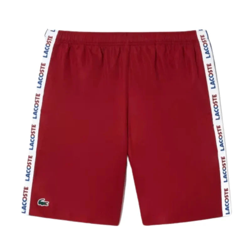 New Arrival Lacoste LOGO STRIPE TENNIS Short Men -BORDEAUX-NAVY BLUE
