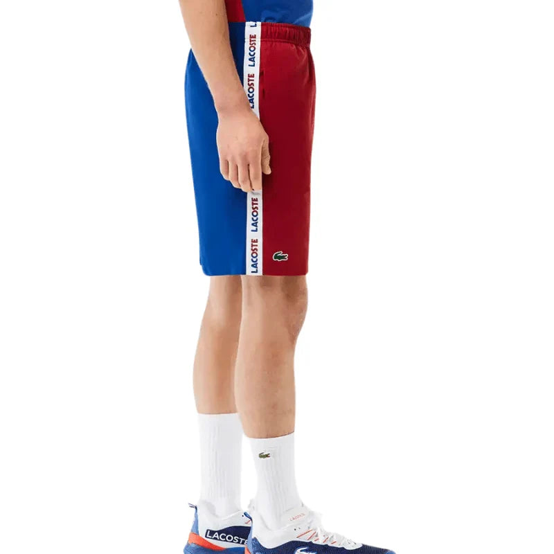 New Arrival Lacoste LOGO STRIPE TENNIS Short Men -BORDEAUX-NAVY BLUE