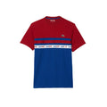 New Arrival LACOSTE ULTRA-DRY LOGO STRIPE PIQUE TENNIS T-SHIRT Men -NAVY BLUE/BORDEAUX